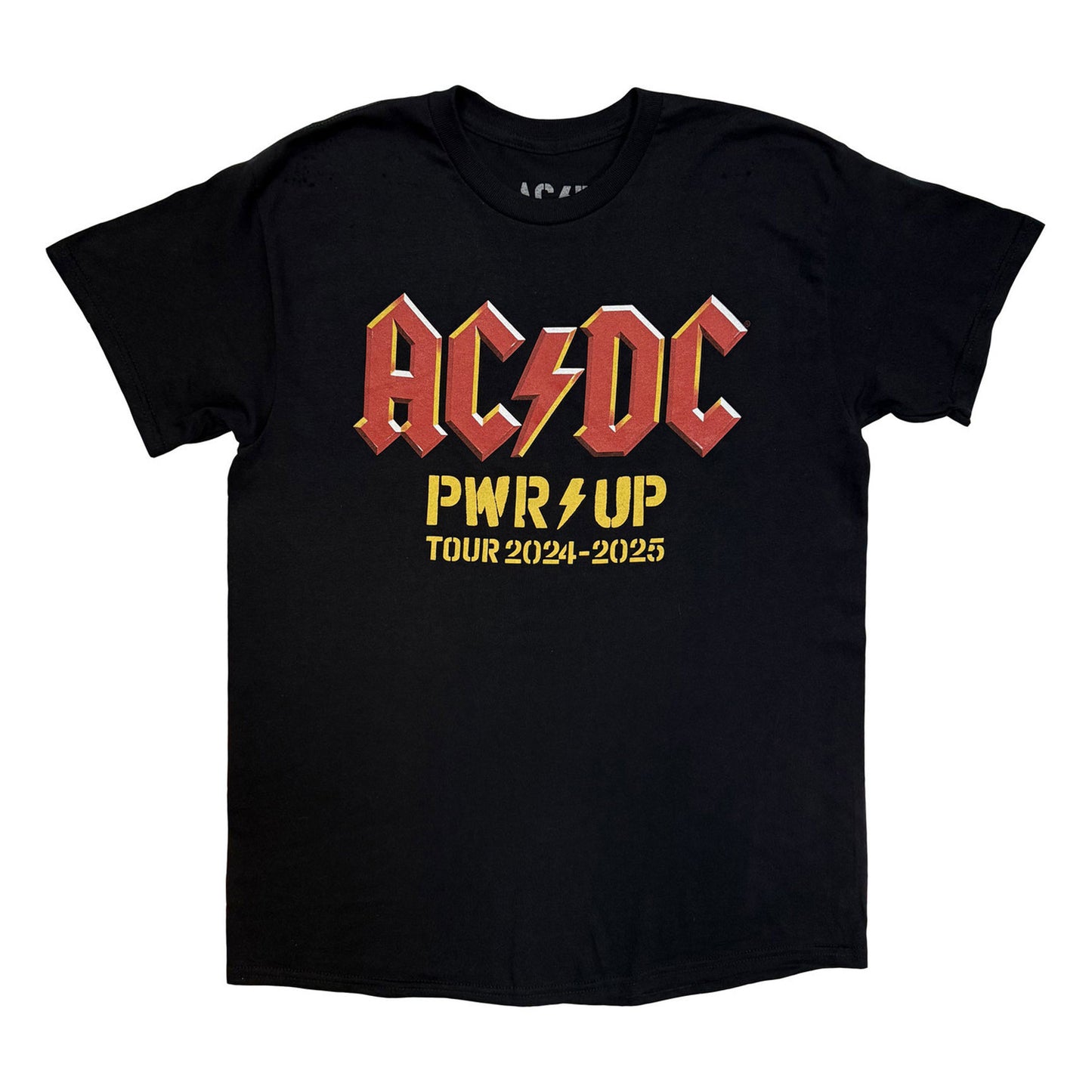 Black - Front - AC-DC Unisex Adult PWR-UP World Tour ´24-´25 Logo T-Shirt