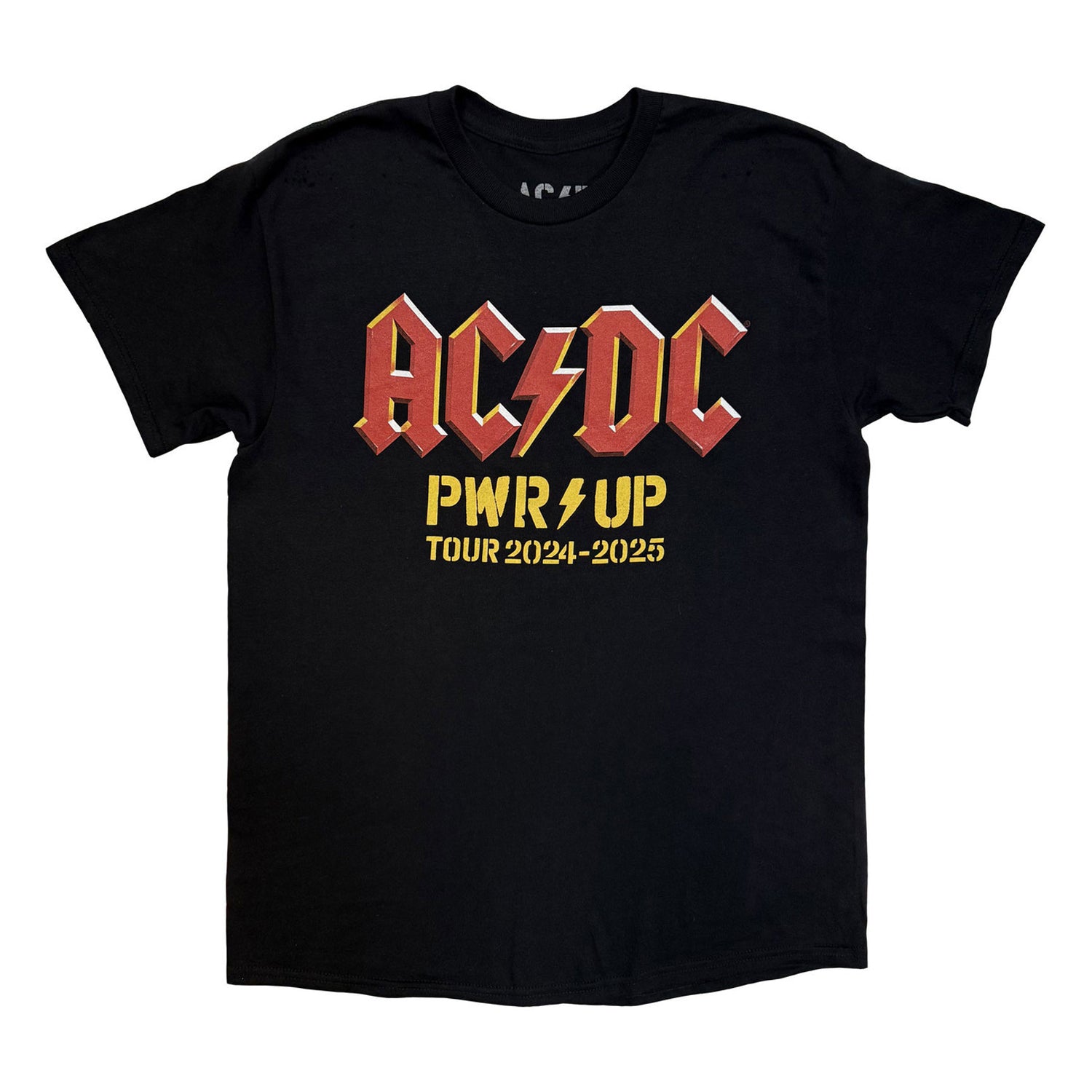 Black - Front - AC-DC Unisex Adult PWR-UP World Tour ´24-´25 Logo T-Shirt