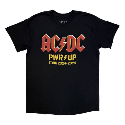 Black - Front - AC-DC Unisex Adult PWR-UP World Tour ´24-´25 Logo T-Shirt