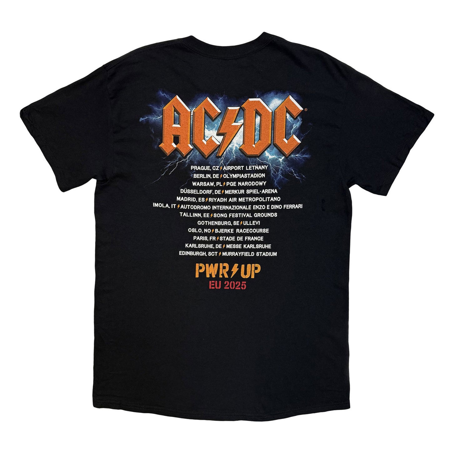 Black - Back - AC-DC Unisex Adult Power Up EU Tour ´25 Guitar T-Shirt