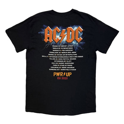 Black - Back - AC-DC Unisex Adult Power Up EU Tour ´25 Guitar T-Shirt