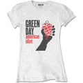 White - Front - Green Day Womens-Ladies American Idiot T-Shirt