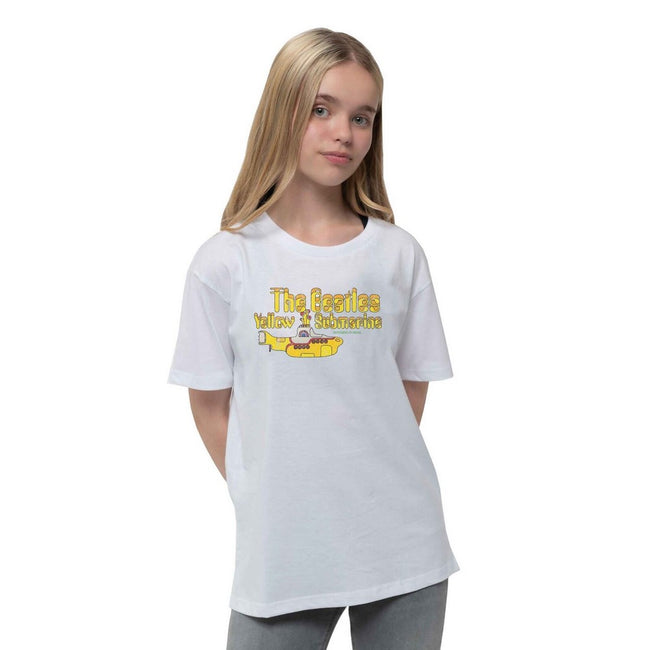 White - Side - The Beatles Childrens-Kids Yellow Submarine Nothing Is Real T-Shirt