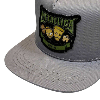 Grey-White - Side - Metallica Squindo Since 81 Mesh Snapback Baseball Cap