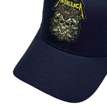 Navy Blue - Side - Metallica Unisex Adult Moth Into Flame Baseball Cap