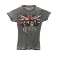 Charcoal Grey - Front - Queen Unisex Adult Burnout Union Jack T-Shirt