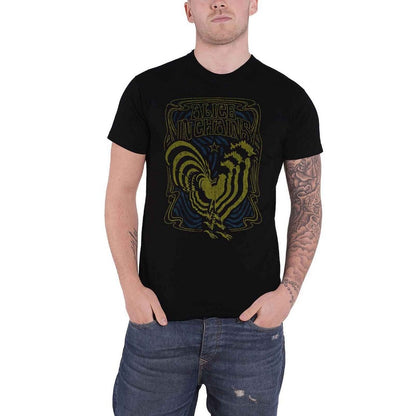 Black - Front - Alice In Chains Unisex Adult Rooster T-Shirt