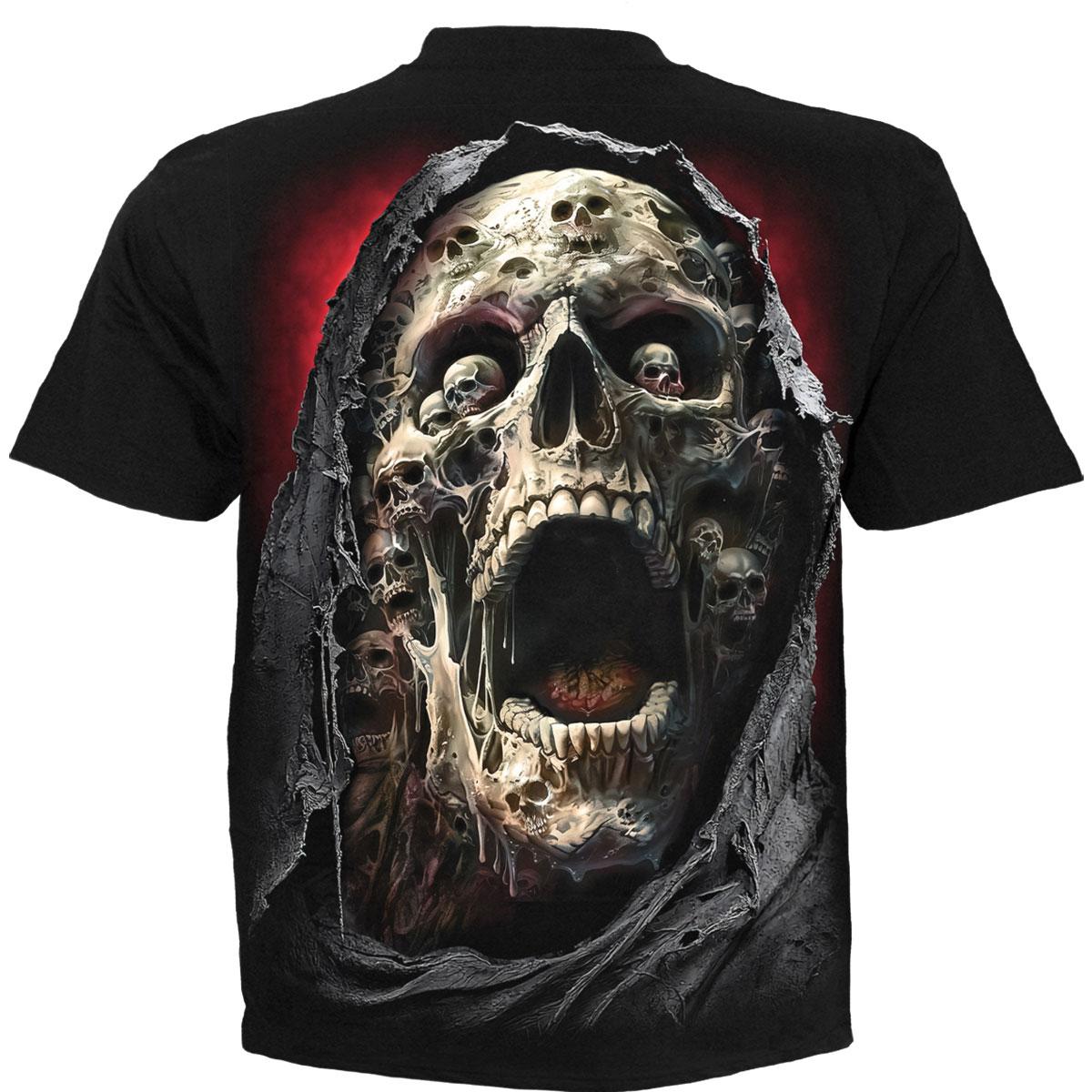 Black - Back - Spiral Direct Unisex Adult Screaming Death Back Print T-Shirt