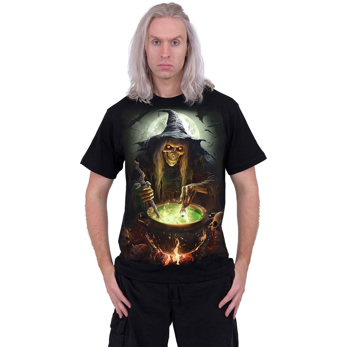 Black - Side - Spiral Direct Unisex Adult Witch´s Brew Back Print T-Shirt