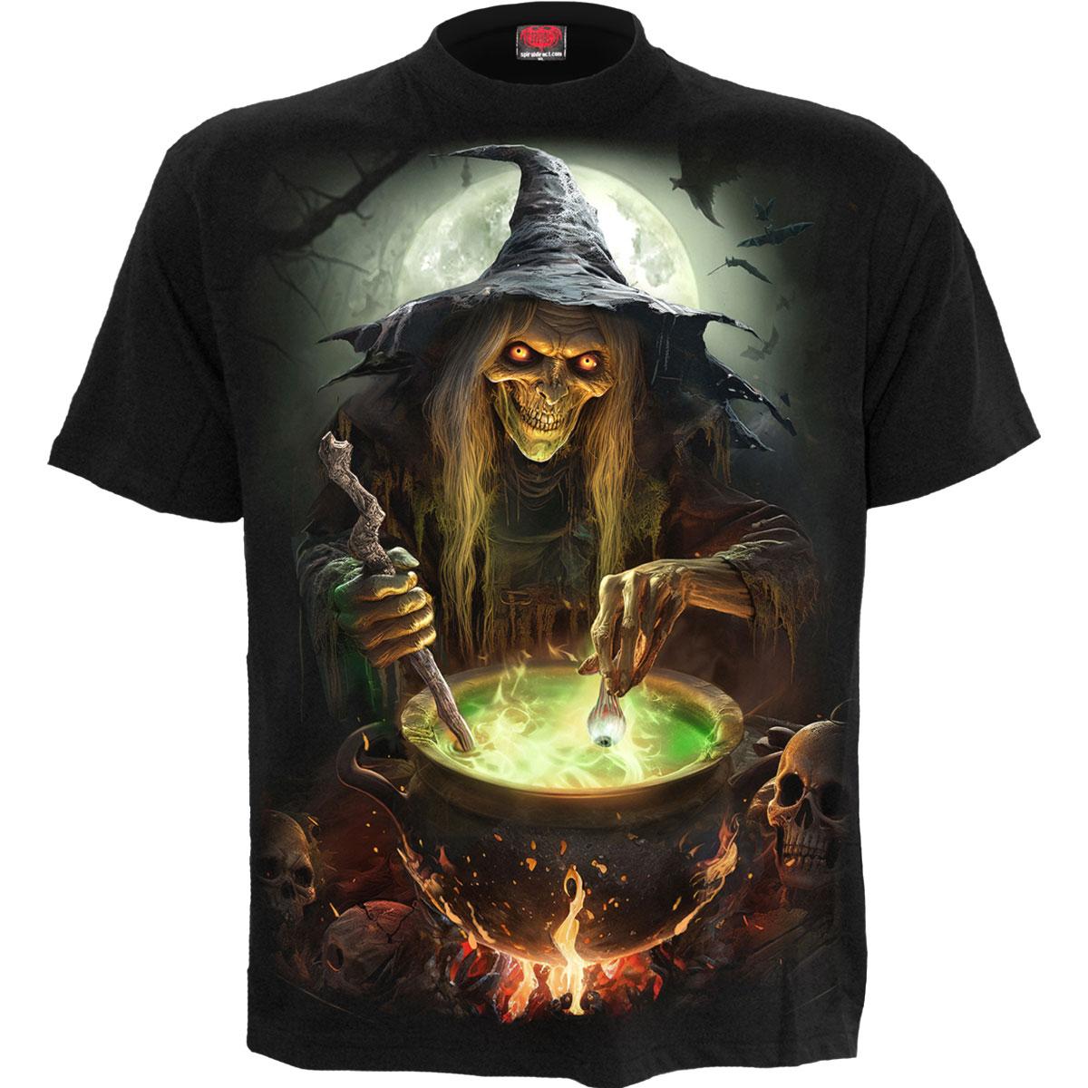 Black - Front - Spiral Direct Unisex Adult Witch´s Brew Back Print T-Shirt