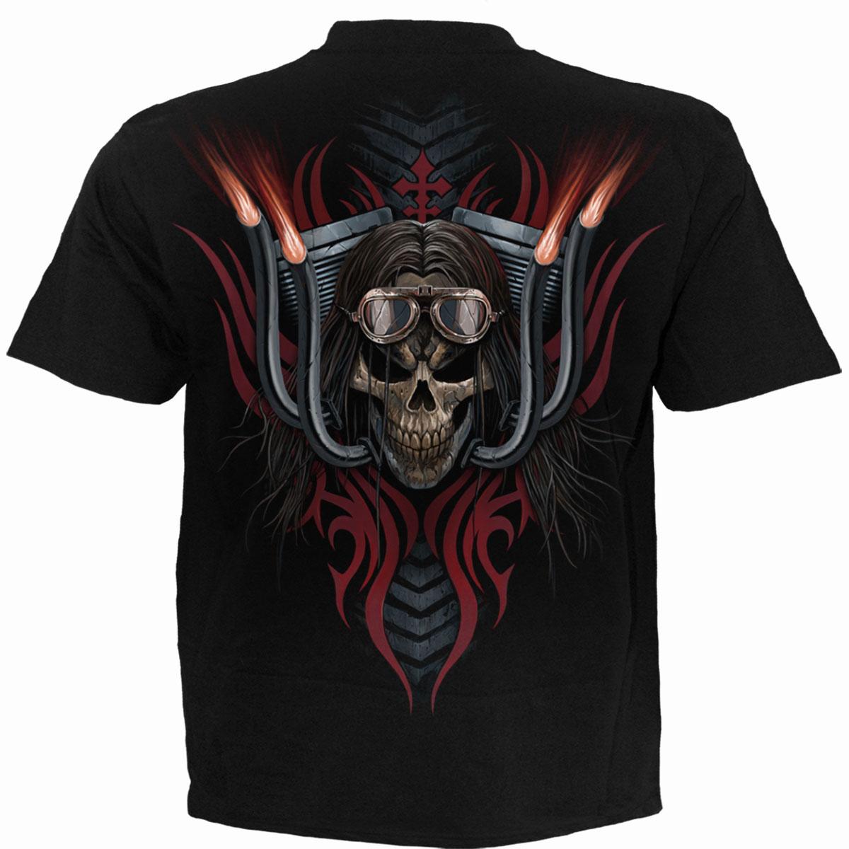 Black - Back - Spiral Direct Unisex Adult Ride Free Back Print T-Shirt