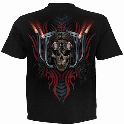 Black - Back - Spiral Direct Unisex Adult Ride Free Back Print T-Shirt