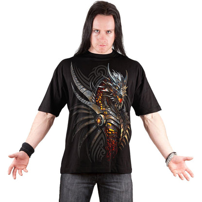 Black - Side - Spiral Direct Unisex Adult Razor Back Back Print T-Shirt