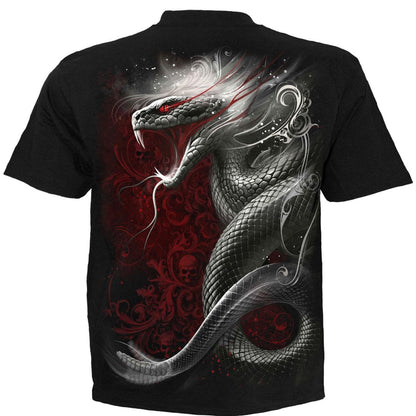 Black - Back - Spiral Direct Unisex Adult Gothic Serpent Back Print T-Shirt