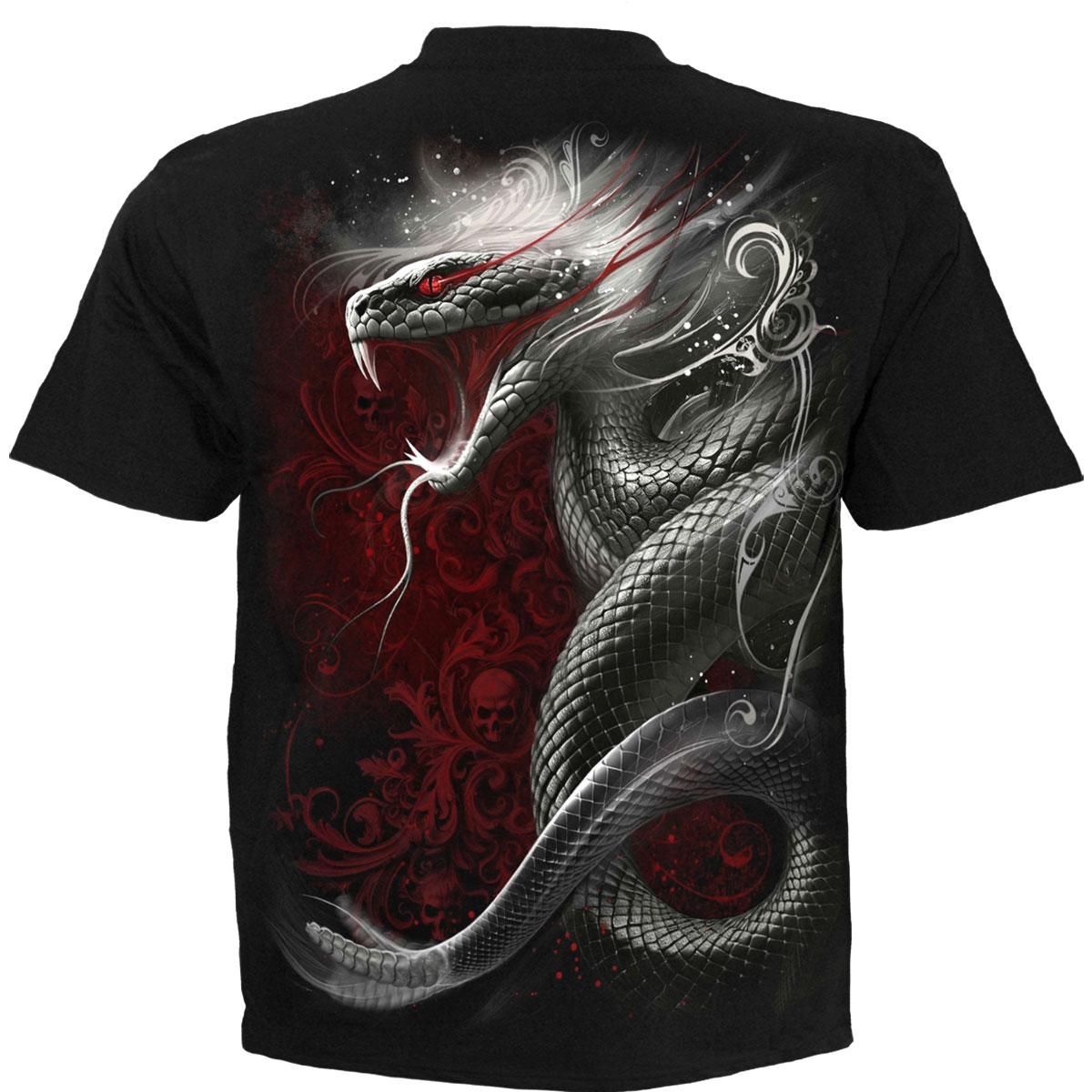 Black - Back - Spiral Direct Unisex Adult Gothic Serpent Back Print T-Shirt