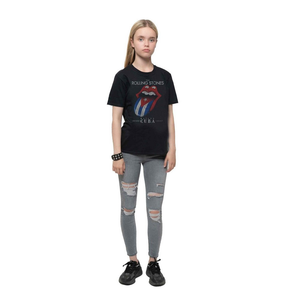Black - Lifestyle - The Rolling Stones Childrens-Kids Havana Cuba T-Shirt
