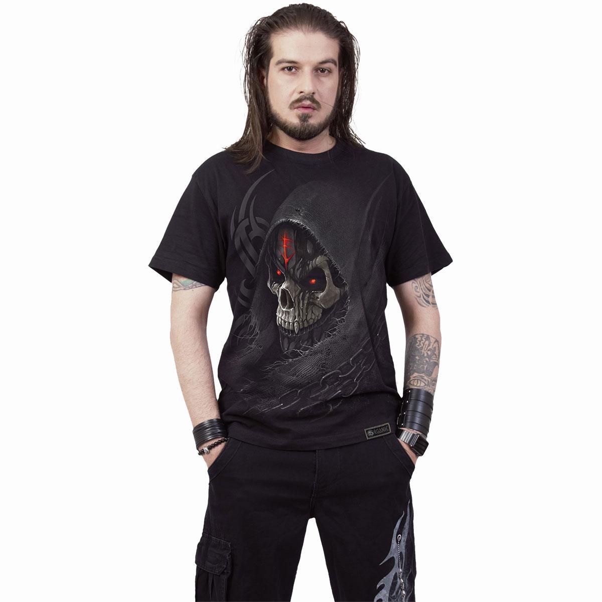Black - Side - Spiral Direct Unisex Adult Dark Death Back Print T-Shirt