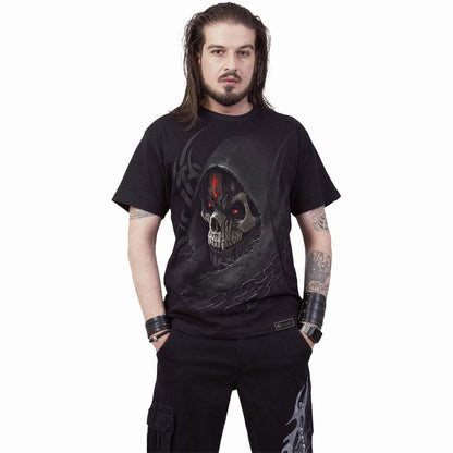 Black - Side - Spiral Direct Unisex Adult Dark Death Back Print T-Shirt