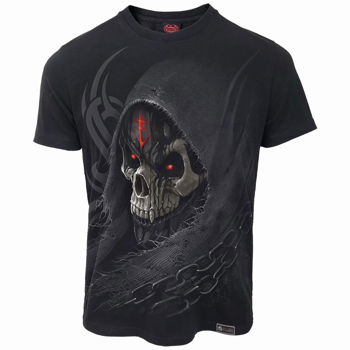 Black - Front - Spiral Direct Unisex Adult Dark Death Back Print T-Shirt