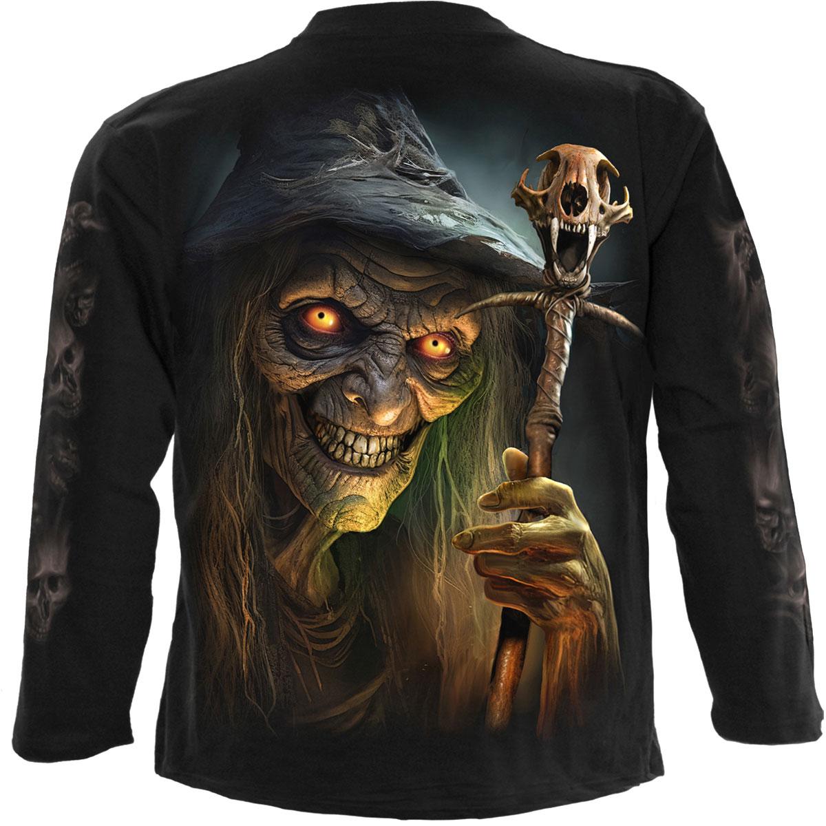 Black-Multicoloured - Back - Spiral Direct Unisex Adult Witch´s Brew Back & Sleeve Print Long-Sleeved T-Shirt