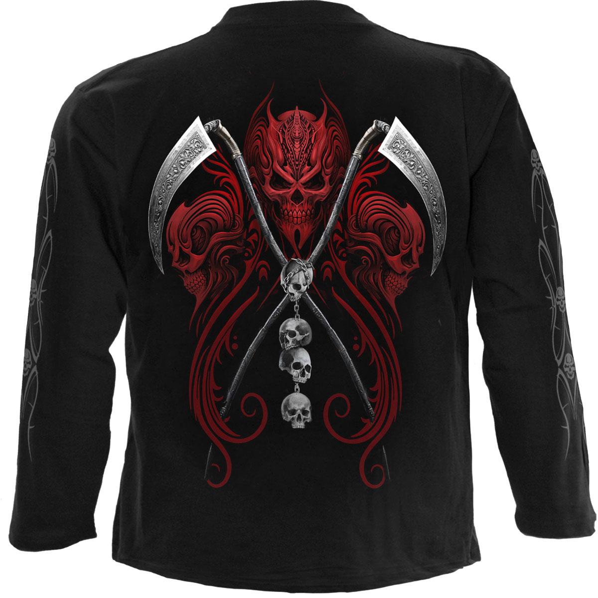 Black - Back - Spiral Direct Unisex Adult Reaperess Back & Sleeve Print Long-Sleeved T-Shirt
