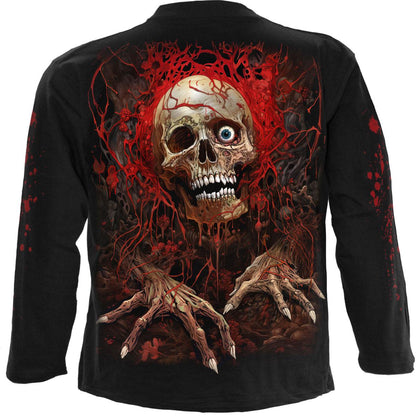 Black - Back - Spiral Direct Unisex Adult Creeping Curse Back & Sleeve Print Long-Sleeved T-Shirt