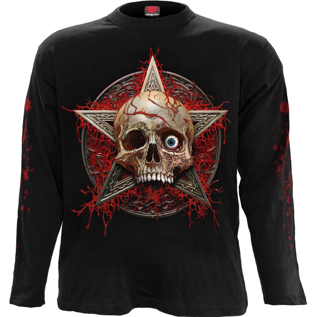 Black - Front - Spiral Direct Unisex Adult Creeping Curse Back & Sleeve Print Long-Sleeved T-Shirt