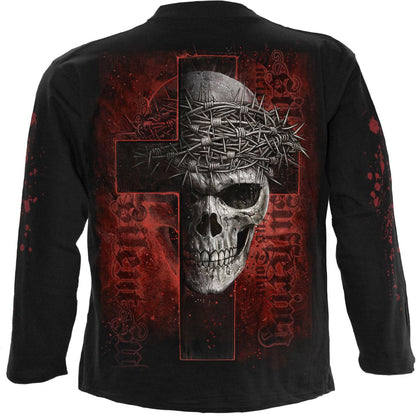 Black - Back - Spiral Direct Unisex Adult Silent Suffering Back & Sleeve Print Long-Sleeved T-Shirt