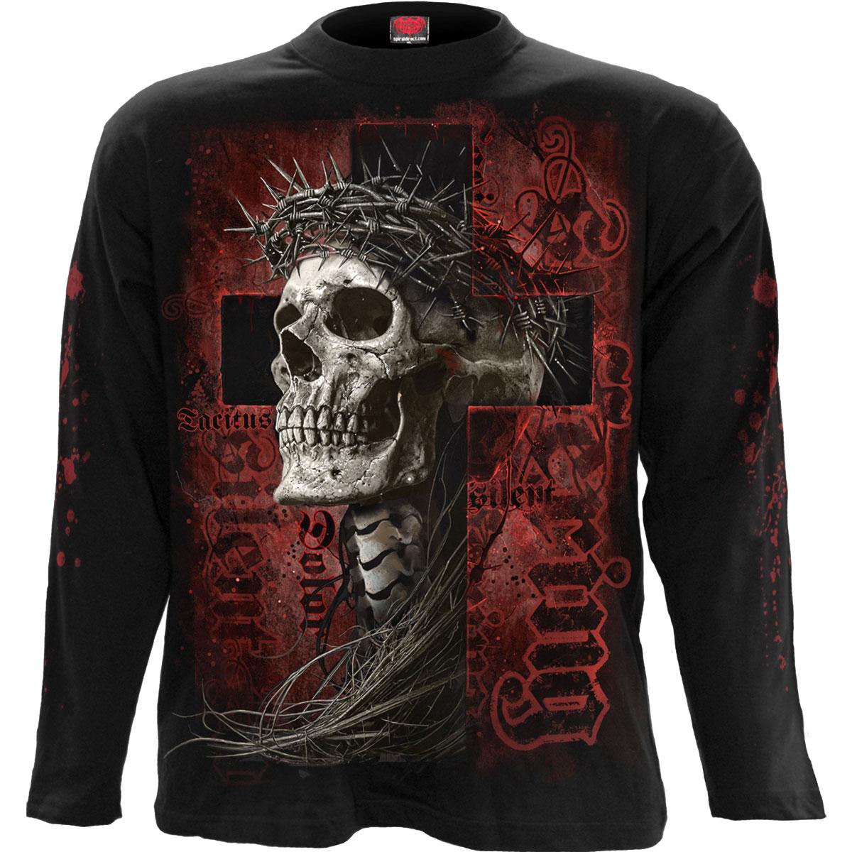 Black - Front - Spiral Direct Unisex Adult Silent Suffering Back & Sleeve Print Long-Sleeved T-Shirt