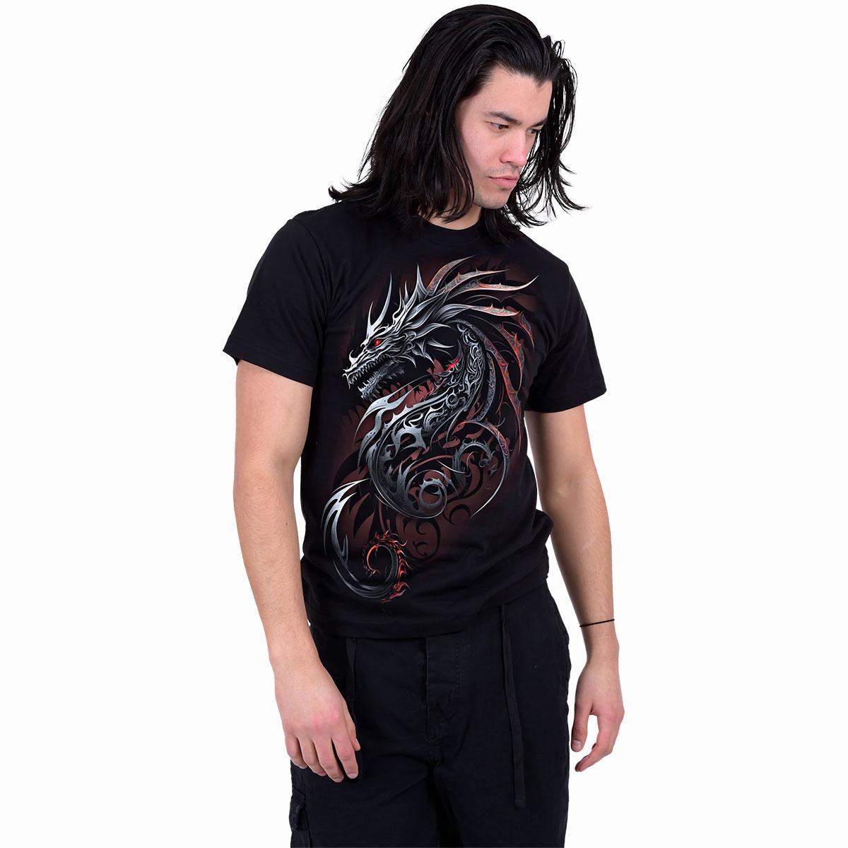 Black - Back - Spiral Direct Unisex Adult Dragon Shards T-Shirt