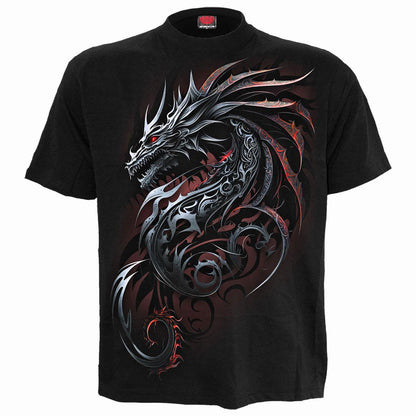 Black - Front - Spiral Direct Unisex Adult Dragon Shards T-Shirt