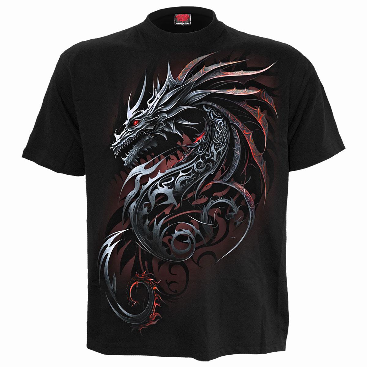 Black - Front - Spiral Direct Unisex Adult Dragon Shards T-Shirt
