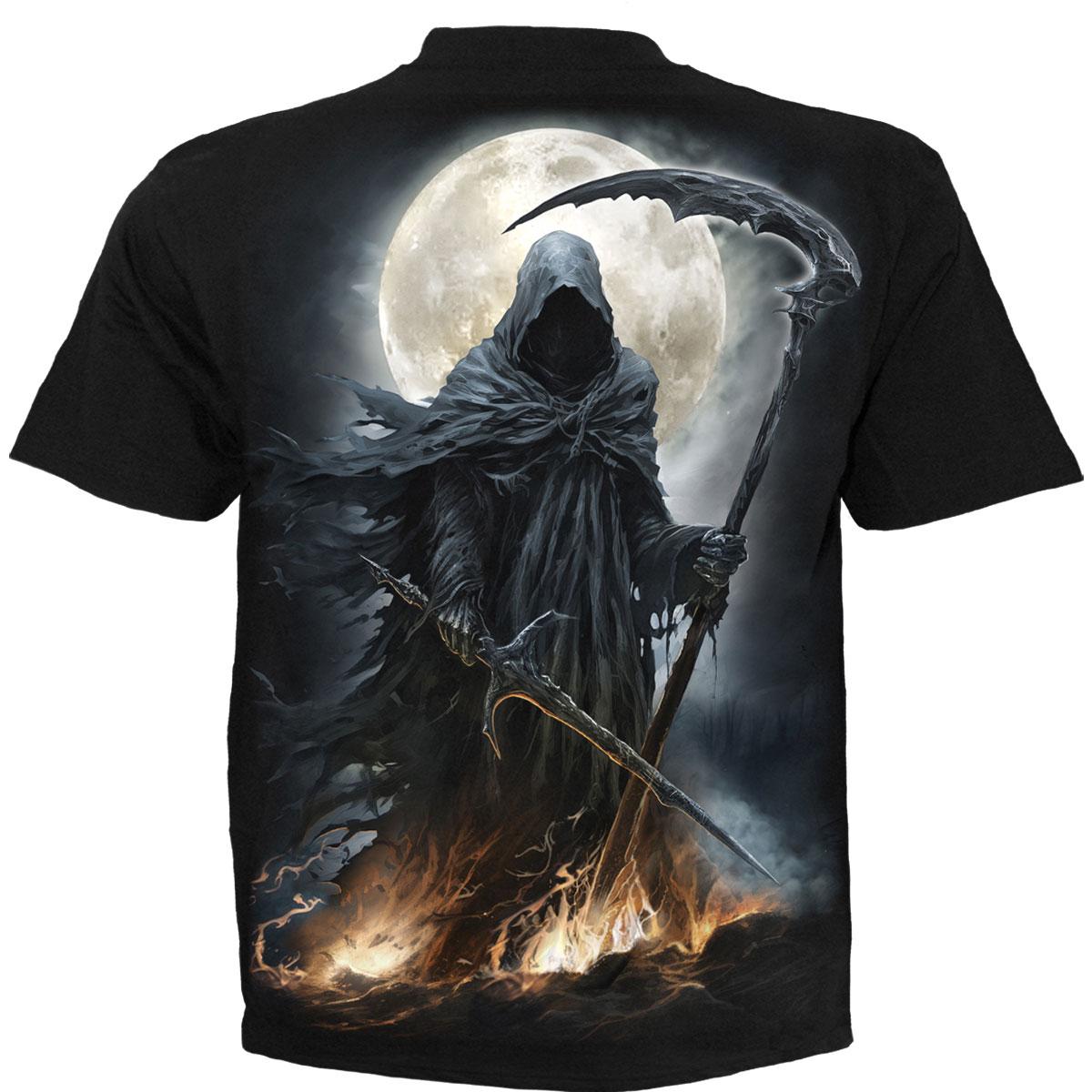 Black - Back - Spiral Direct Unisex Adult Shadow Rider Back Print T-Shirt