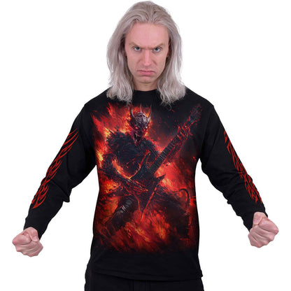 Black - Side - Spiral Direct Unisex Adult Riff Burner Long-Sleeved T-Shirt