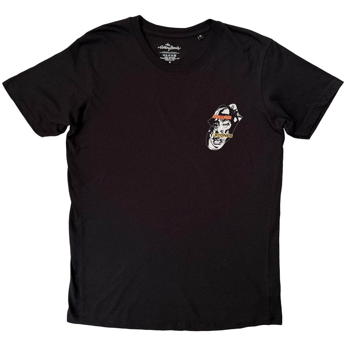 Black - Front - The Rolling Stones Unisex Adult Foreign Tongues Pocket Logo T-Shirt