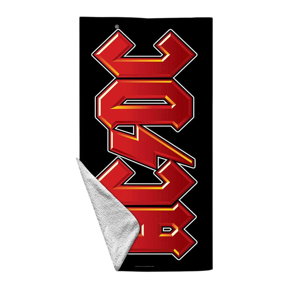 Black-Red - Front - AC-DC Logo Beach Towel