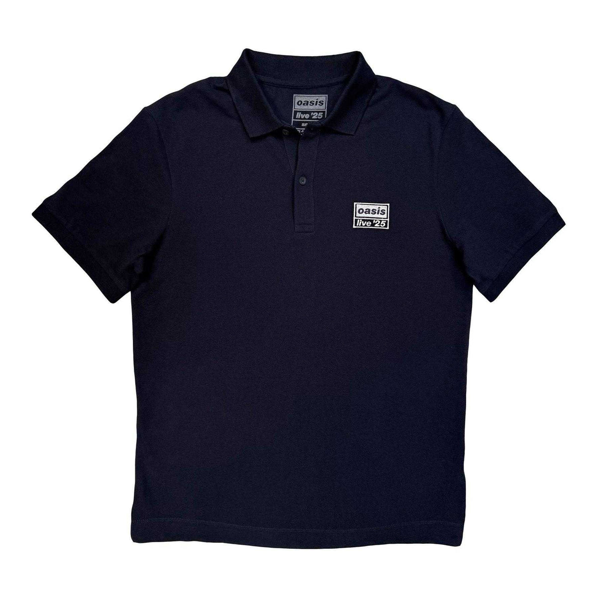 Navy Blue - Front - Oasis Unisex Adult Live ´25 Lockup Polo Shirt