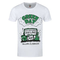 White - Front - Green Day Unisex Adult Welcome To Paradise T-Shirt