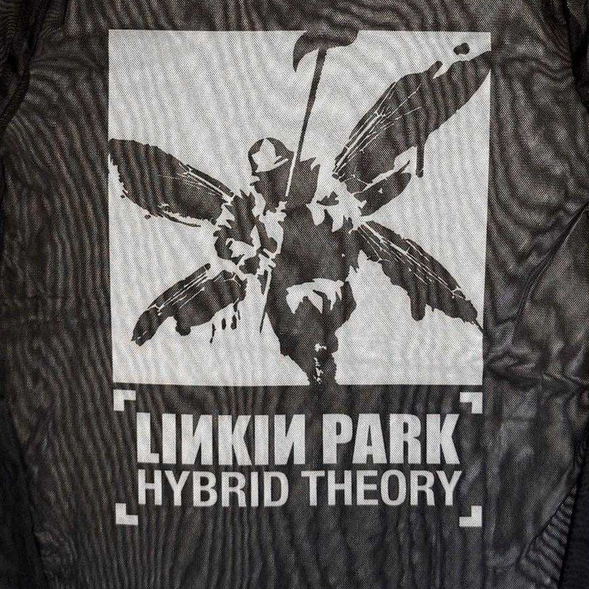 Black - Back - Linkin Park Womens-Ladies Hybrid Theory Mesh Long-Sleeved Crop Top