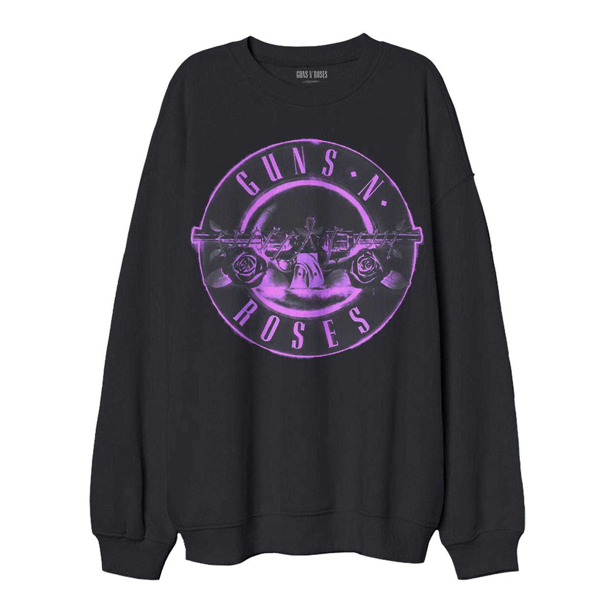 Black - Front - Guns N Roses Unisex Adult Pink Bullet Oversized Sweatshirt