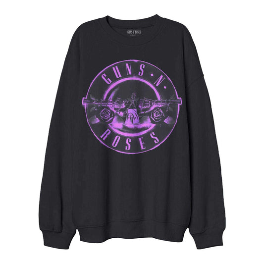 Black - Front - Guns N Roses Unisex Adult Pink Bullet Oversized Sweatshirt