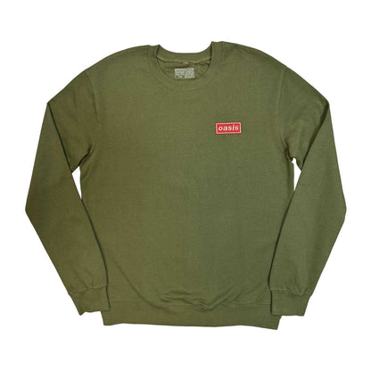 Khaki Green-Red - Front - Oasis Unisex Adult Logo Sweatshirt