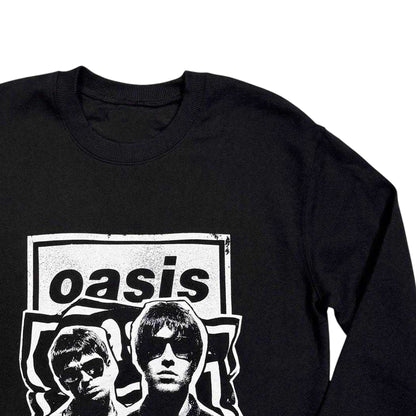 Black - Side - Oasis Unisex Adult Paper Cut-Out Photo Vintage Logo Sweatshirt