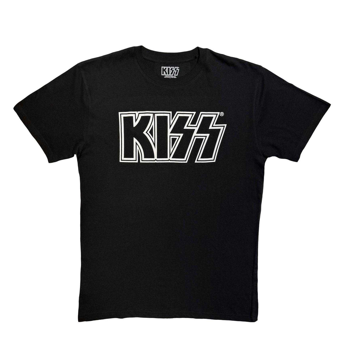 Black - Front - Kiss Unisex Adult Mono Logo Regular T-Shirt