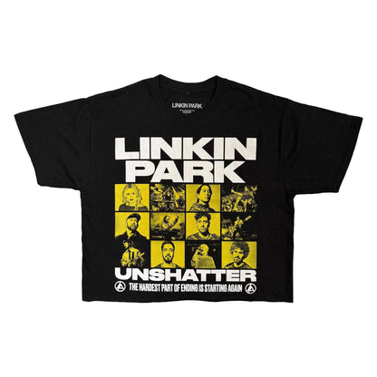 Black - Front - Linkin Park Womens-Ladies Unshatter Crop Top