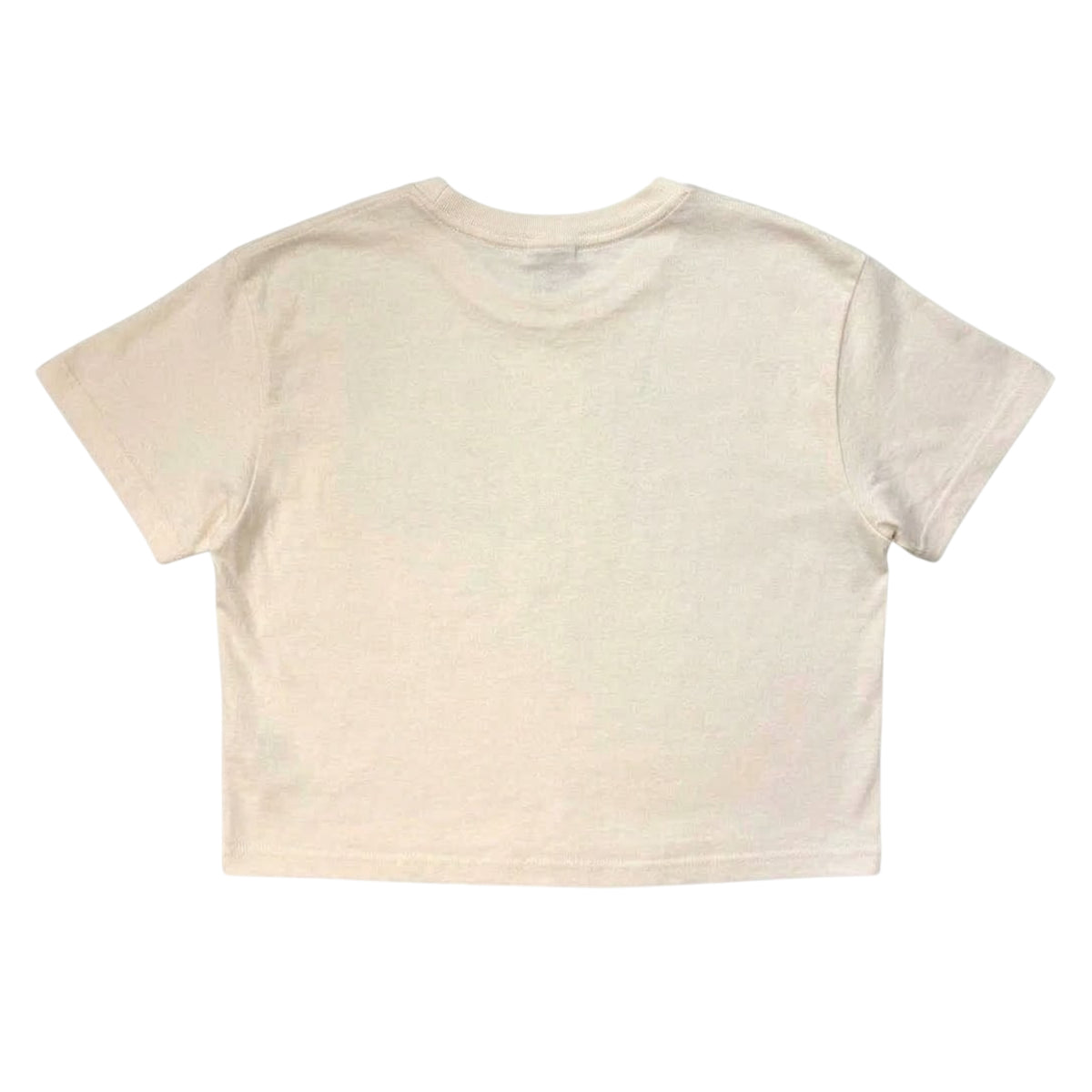 White - Back - Spice Girls Womens-Ladies Collage Stone Wash Crop Top