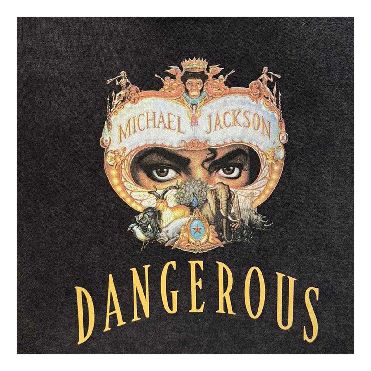 Charcoal Grey - Side - Michael Jackson Womens-Ladies Dangerous Stone Wash Crop Top