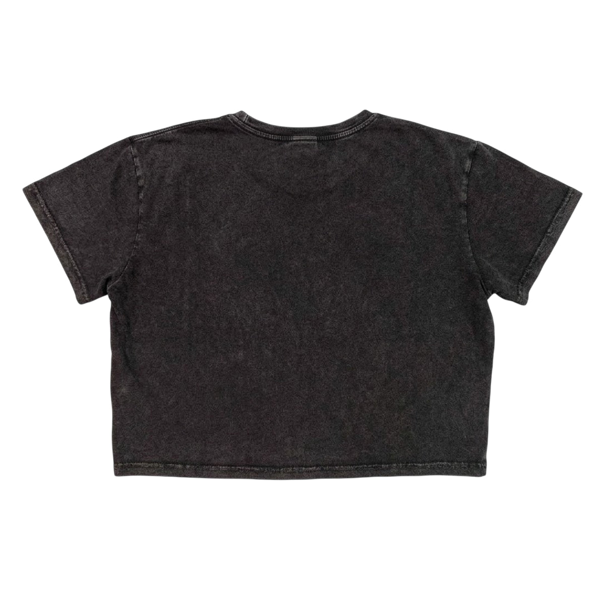 Charcoal Grey - Back - The Cure Womens-Ladies Disintegration Stone Wash Crop Top