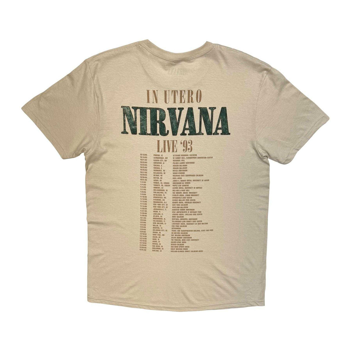 Sand - Back - Nirvana Unisex Adult In Utero Angel Vintage T-Shirt