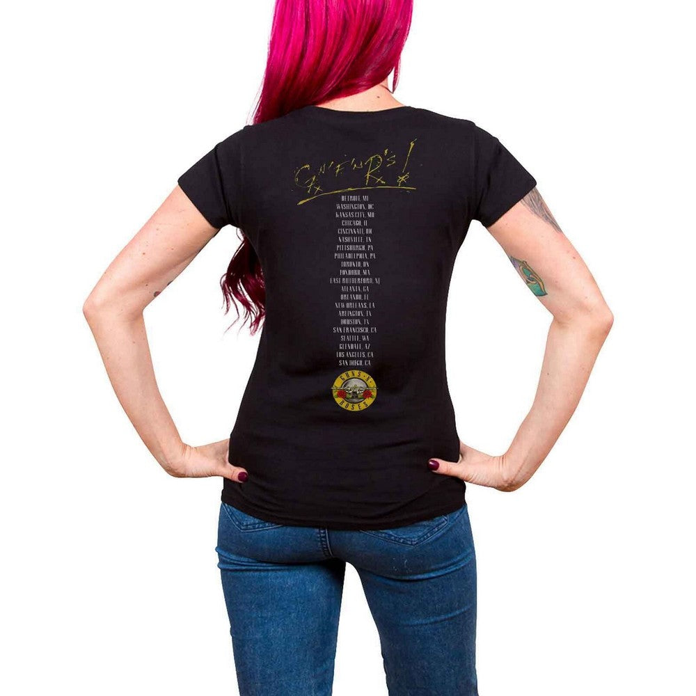Black - Back - Guns N Roses Womens-Ladies Not in this Lifetime Tour T-Shirt